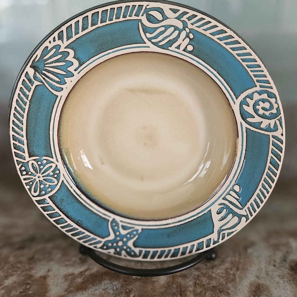 Set of Two 9" Wide Rimmed Soup Bowls Montego by Pfaltzgraff